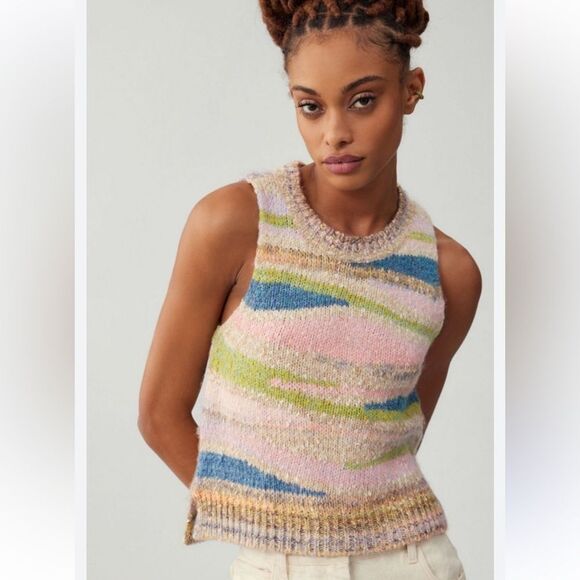 Abstract Knit Sweater TankAnthropologie